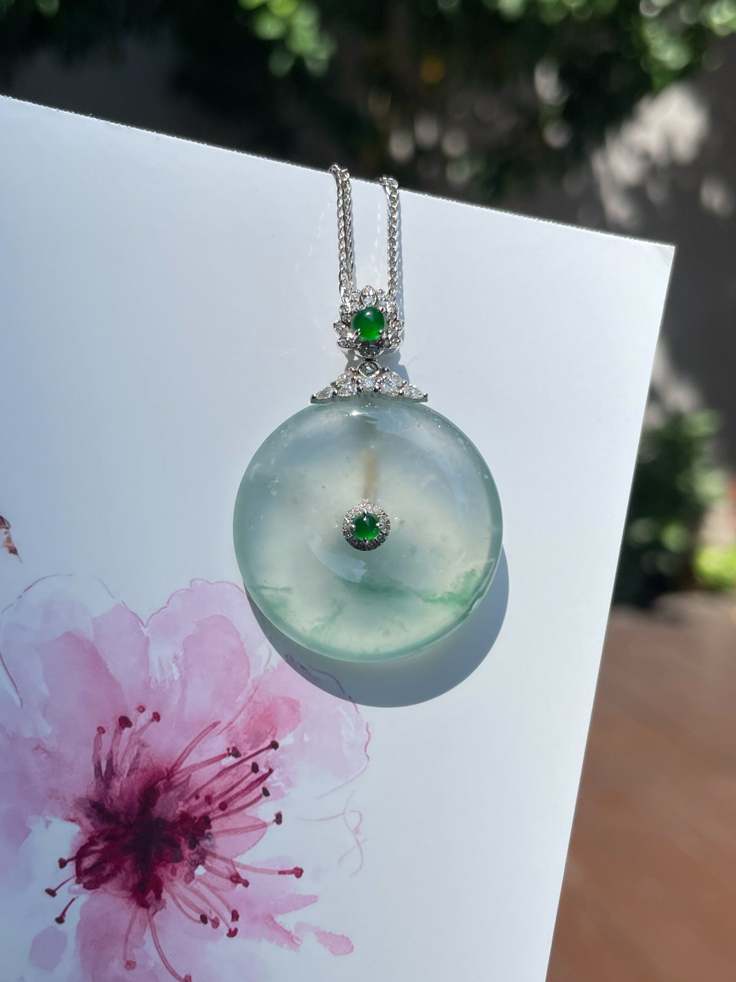 Glassy Jadeite Safety Coin Pendant (NJP001)