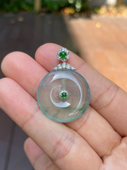 Glassy Jadeite Safety Coin Pendant (NJP001)