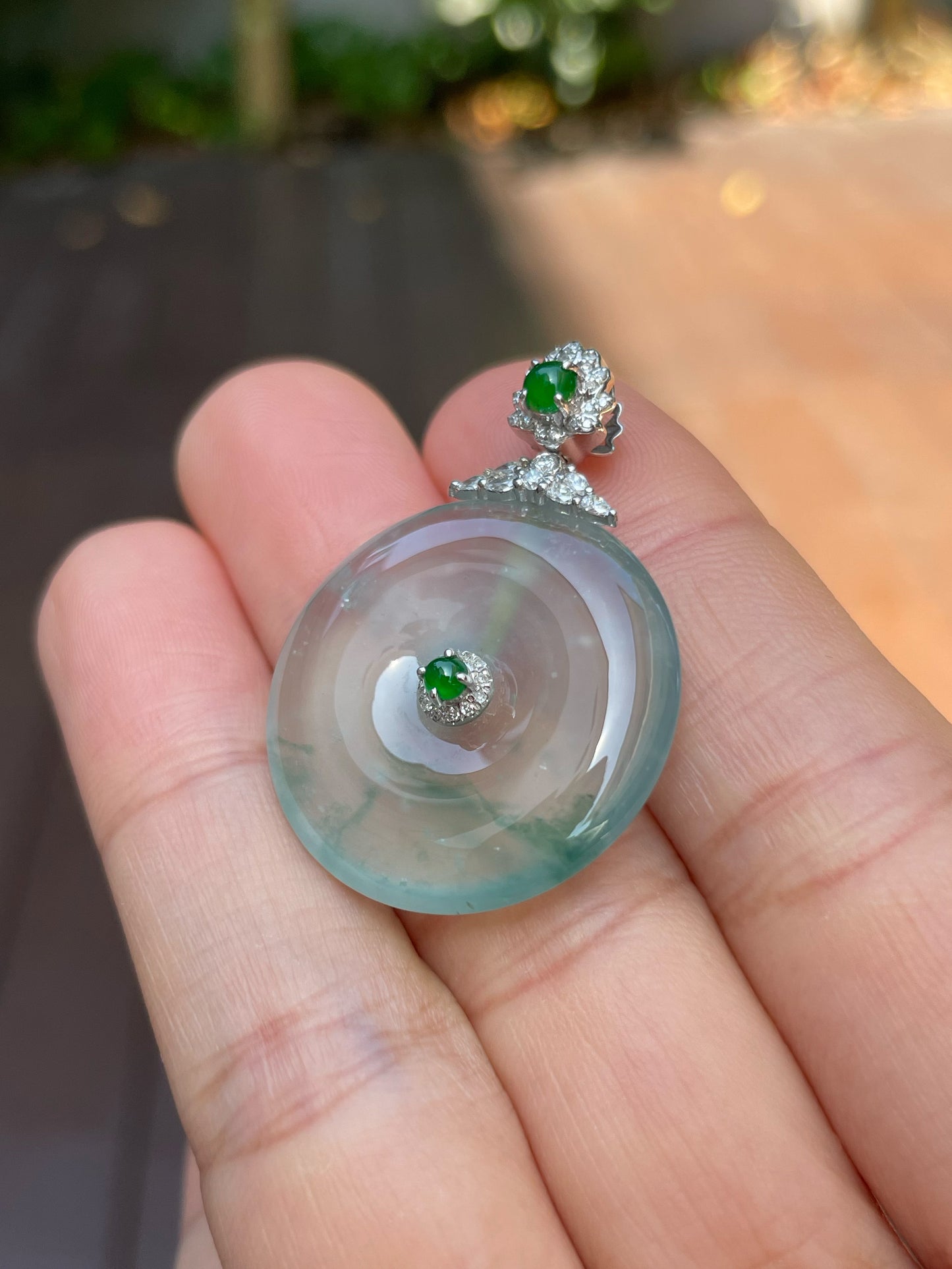 Glassy Jadeite Safety Coin Pendant (NJP001)