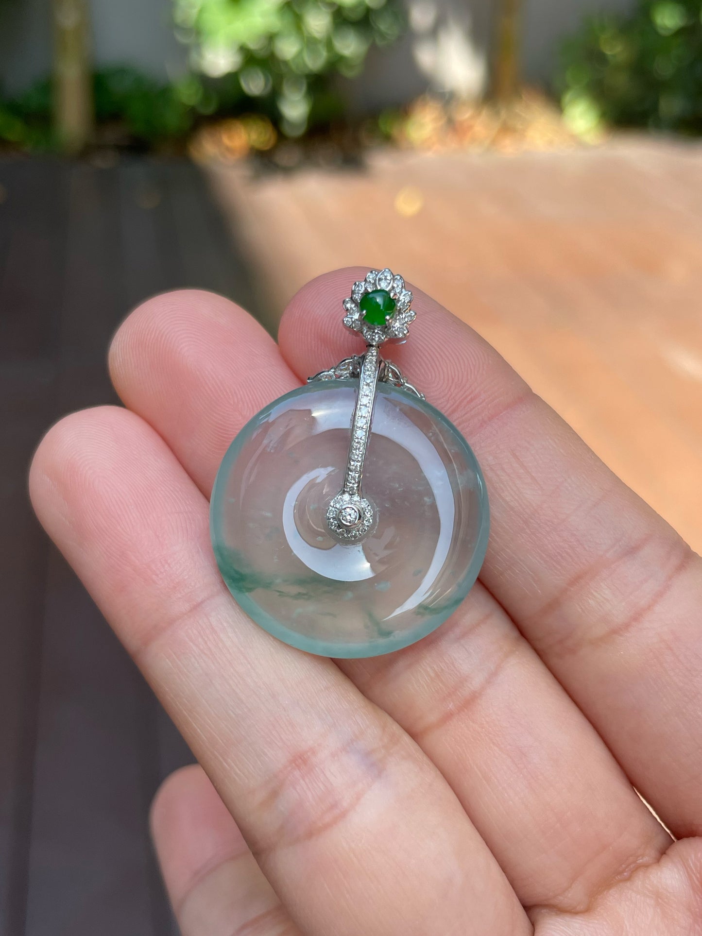 Glassy Jadeite Safety Coin Pendant (NJP001)