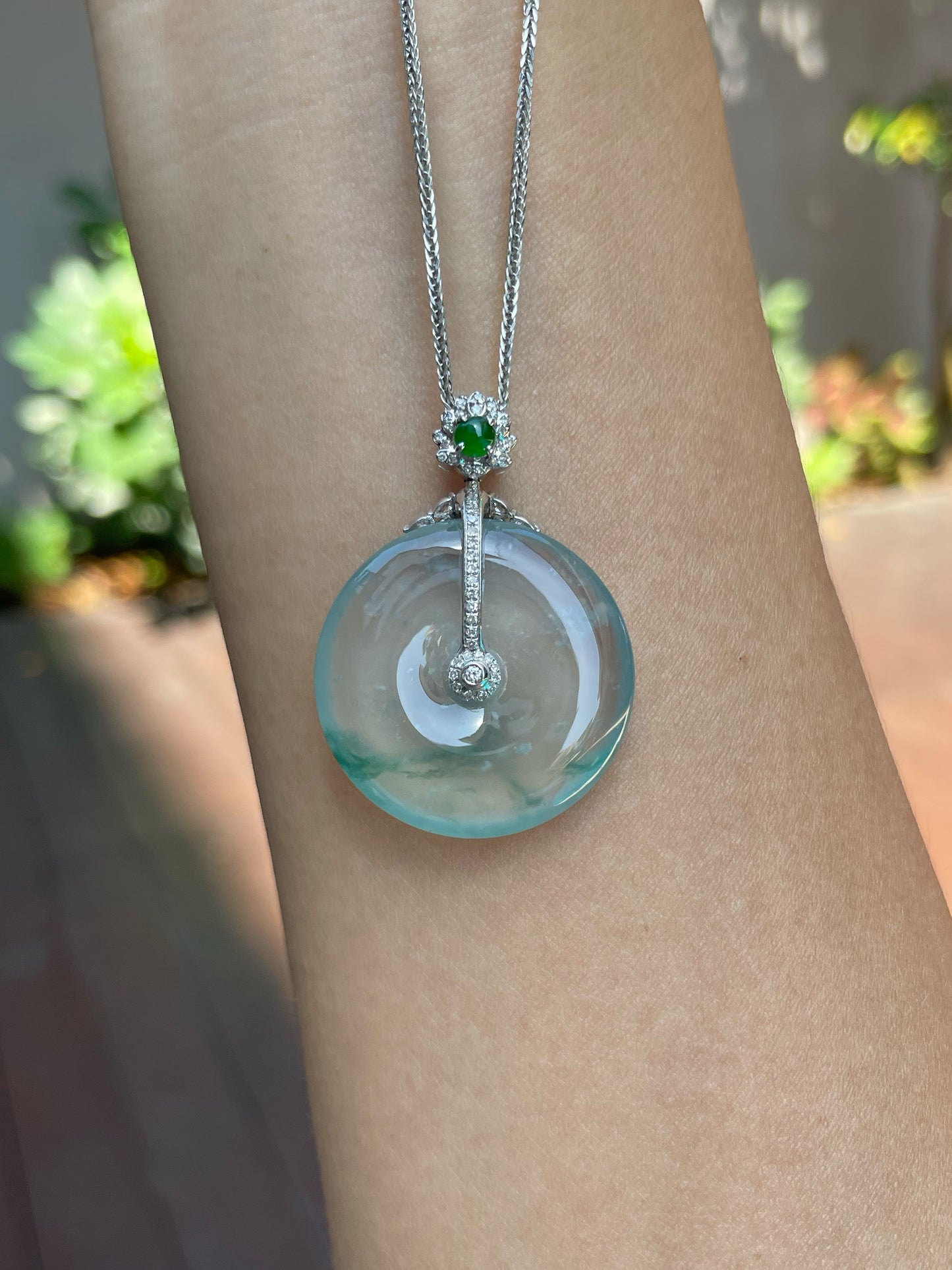 Glassy Jadeite Safety Coin Pendant (NJP001)