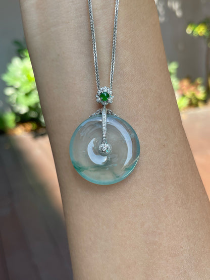 Glassy Jadeite Safety Coin Pendant (NJP001)