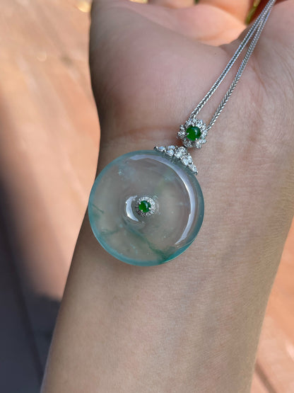 Glassy Jadeite Safety Coin Pendant (NJP001)