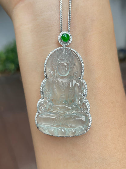 Glassy Jadeite Pendant - Green Tara (NJP006)