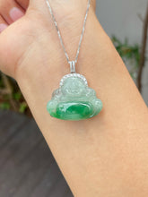 Load image into Gallery viewer, Green Jadeite Pendant - Laughing Buddha 笑佛 (NJP010)
