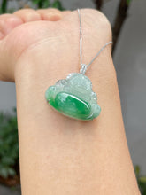 Load image into Gallery viewer, Green Jadeite Pendant - Laughing Buddha 笑佛 (NJP010)
