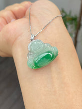 Load image into Gallery viewer, Green Jadeite Pendant - Laughing Buddha 笑佛 (NJP010)
