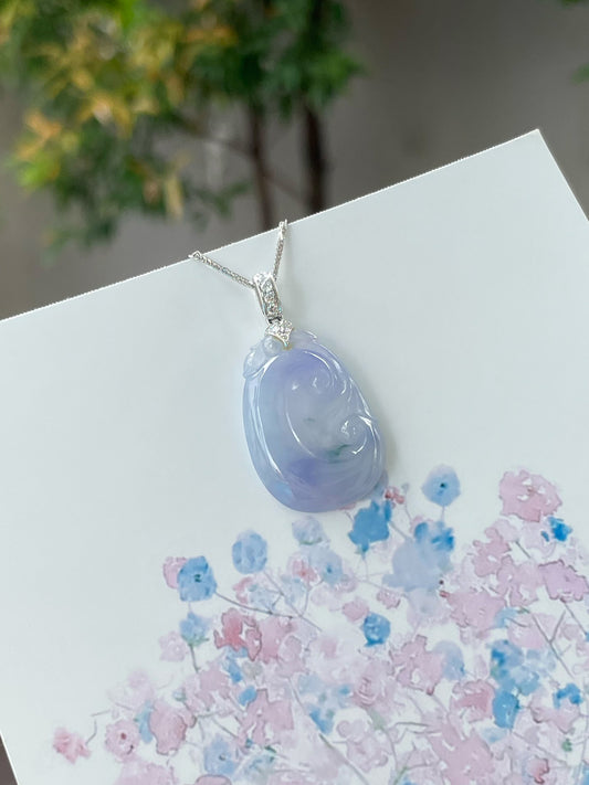 Violet Jadeite Pendant -  Ruyi (NJP017)