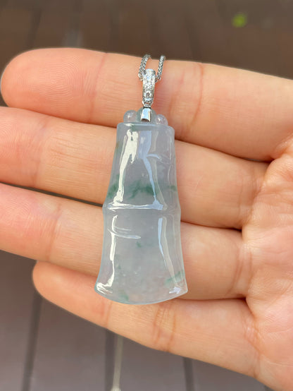 Lavender Jade Bamboo Pendant (NJP025)