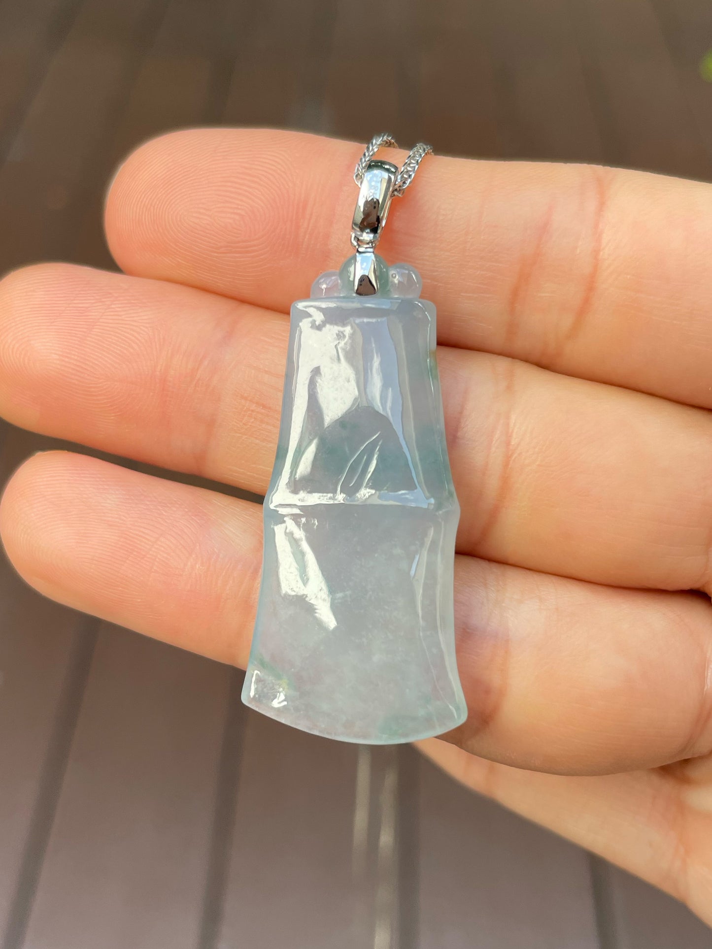 Lavender Jade Bamboo Pendant (NJP025)