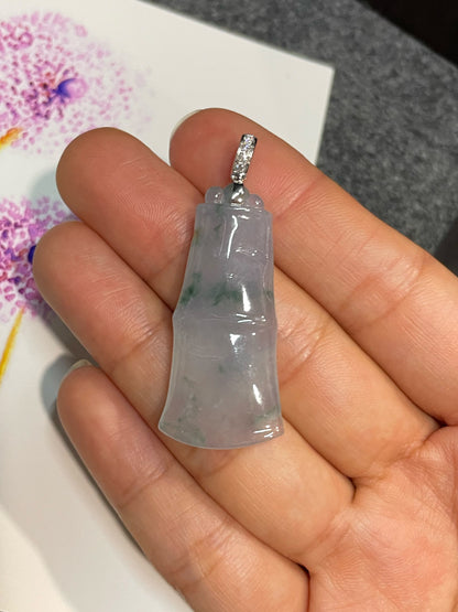 Lavender Jade Bamboo Pendant (NJP025)