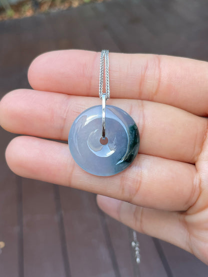 Lavender Jadeite Safety Coin Pendant - 平安扣 (NJP057)