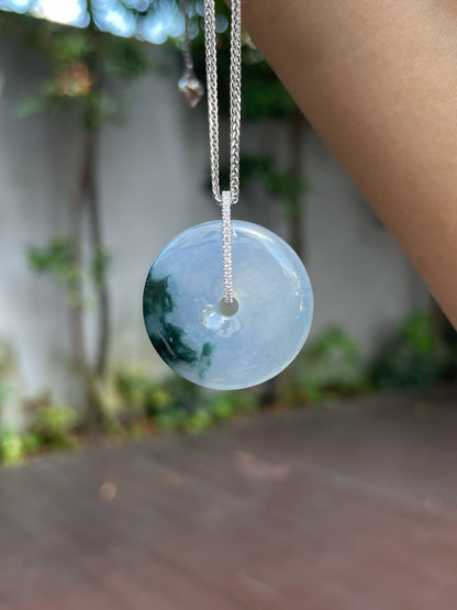 Lavender Jadeite Safety Coin Pendant - 平安扣 (NJP057)