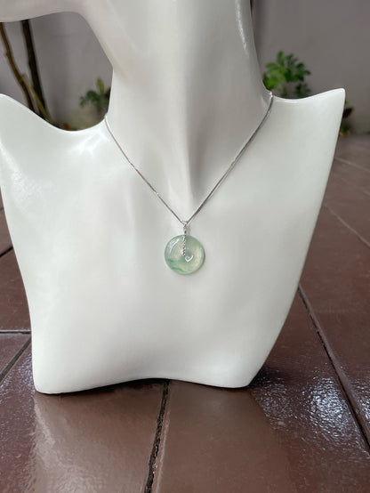 Glassy Jadeite Safety Coin Pendant (NJP068)