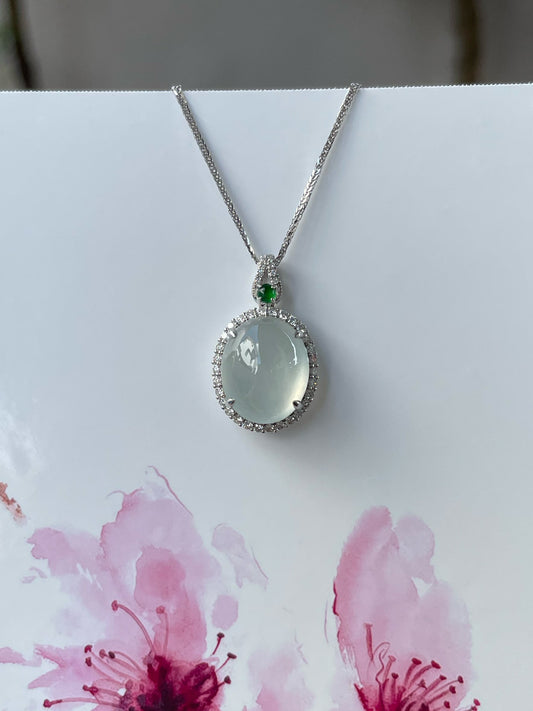 Glassy Jade Cabochon Pendant (NJP071)