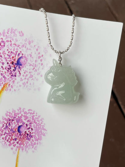 White Jade Pendant - Unicorn (NJP077)