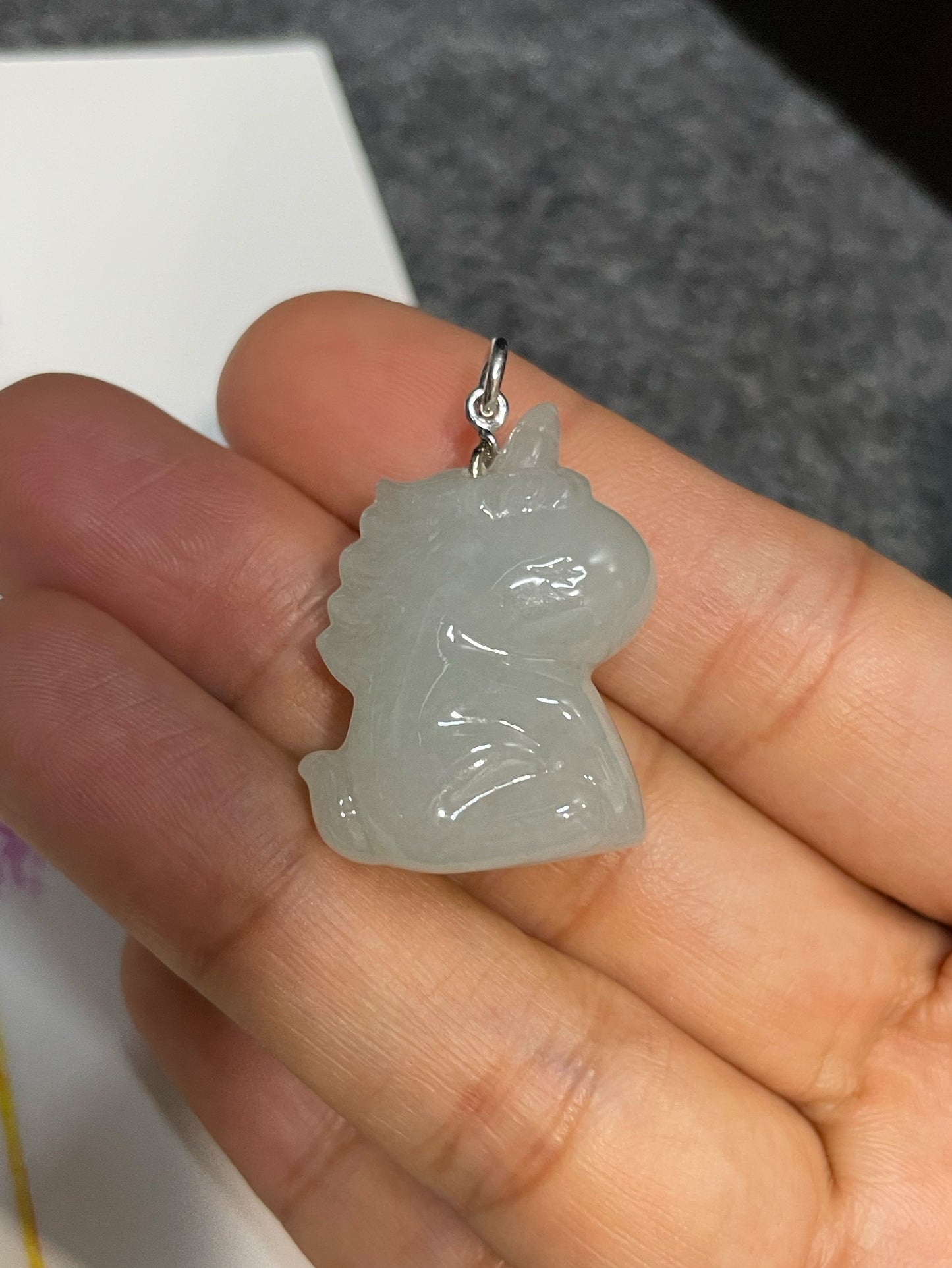 White Jade Pendant - Unicorn (NJP077)