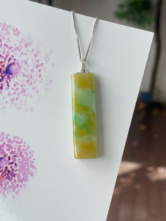 Yellow With Green Jade Pendant (NJP078)