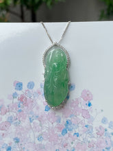 Load image into Gallery viewer, Icy Green Jadeite Pendant -  Goddess Of Mercy (NJP080)
