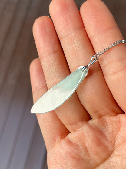 Icy Feather Jade Pendant (NJP087)