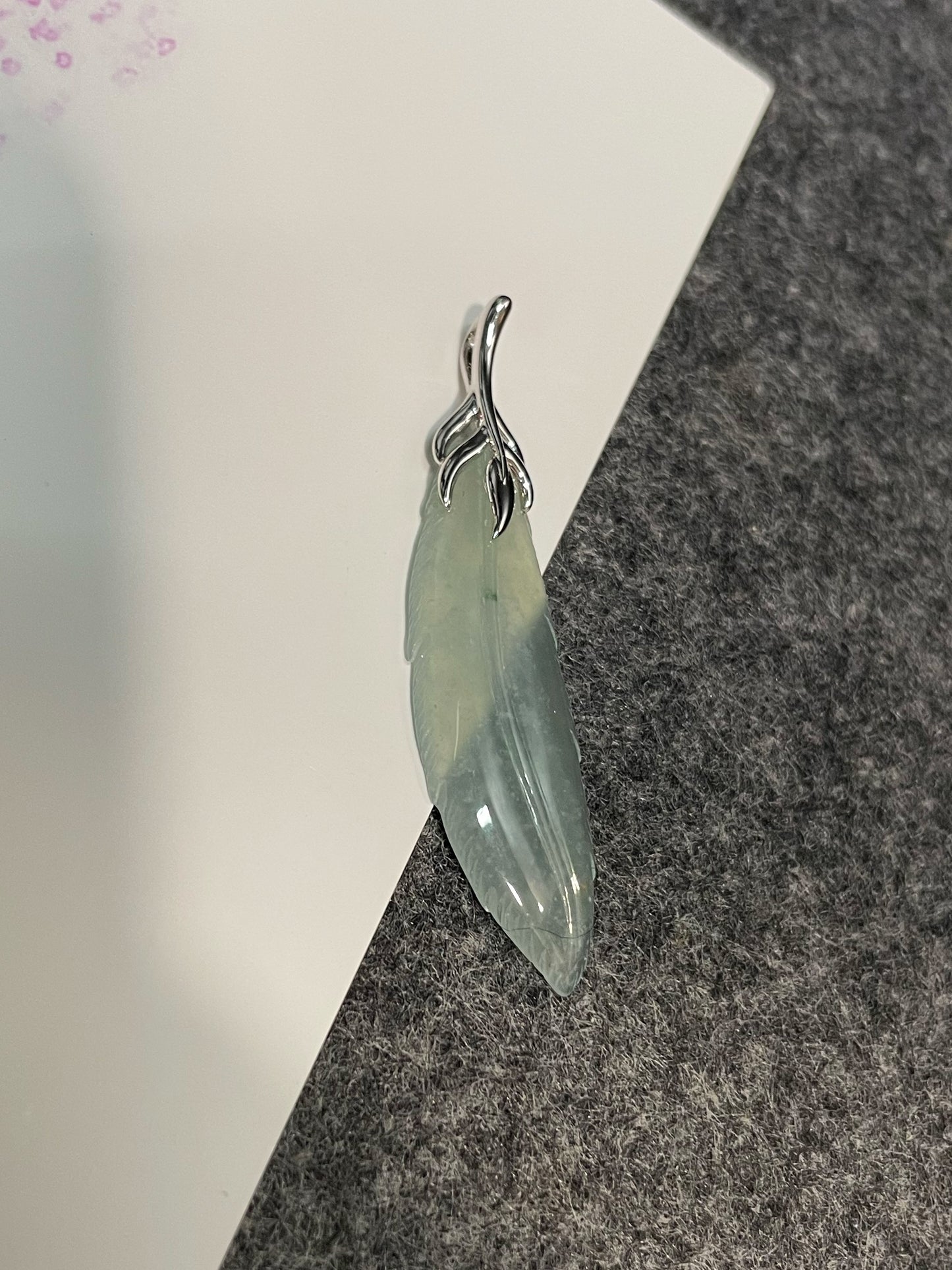 Icy Feather Jade Pendant (NJP087)