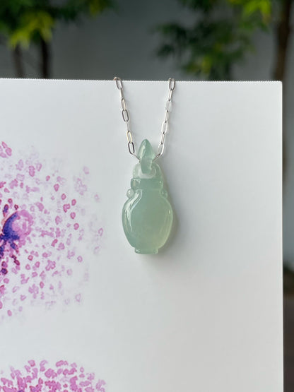 Icy Jadeite Pendant - Vase 宝瓶 (NJP096)