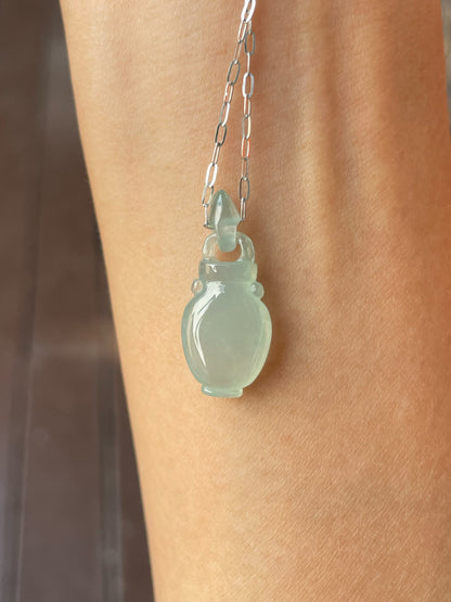 Icy Jadeite Pendant - Vase 宝瓶 (NJP096)