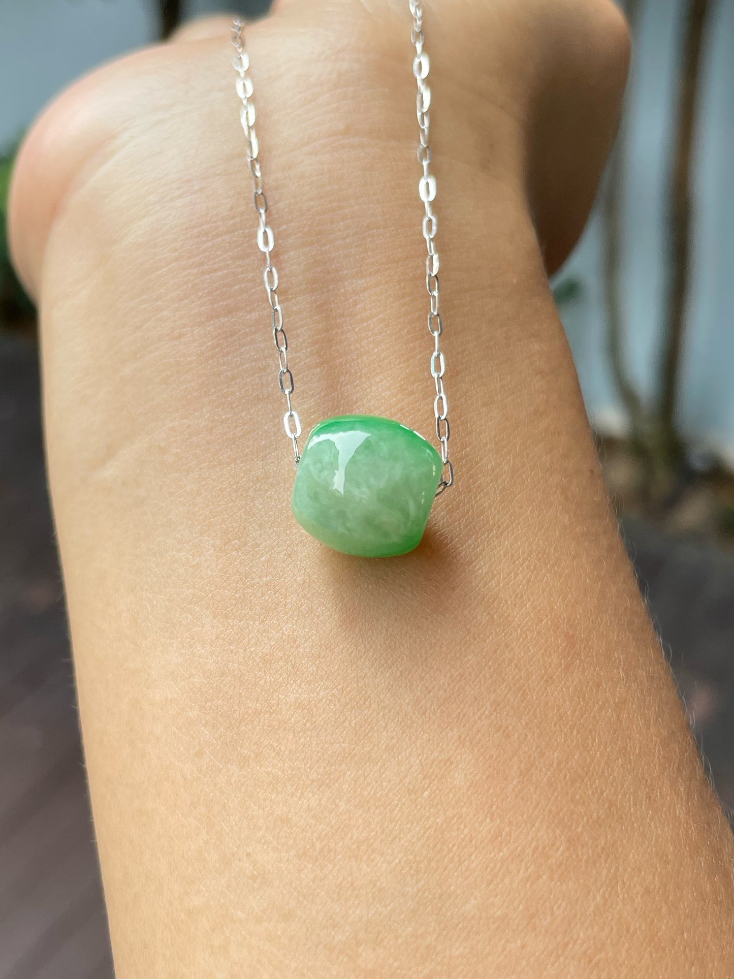 Green Jade Barrel Pendant - Lu Lu Tong 路路通 (NJP097)