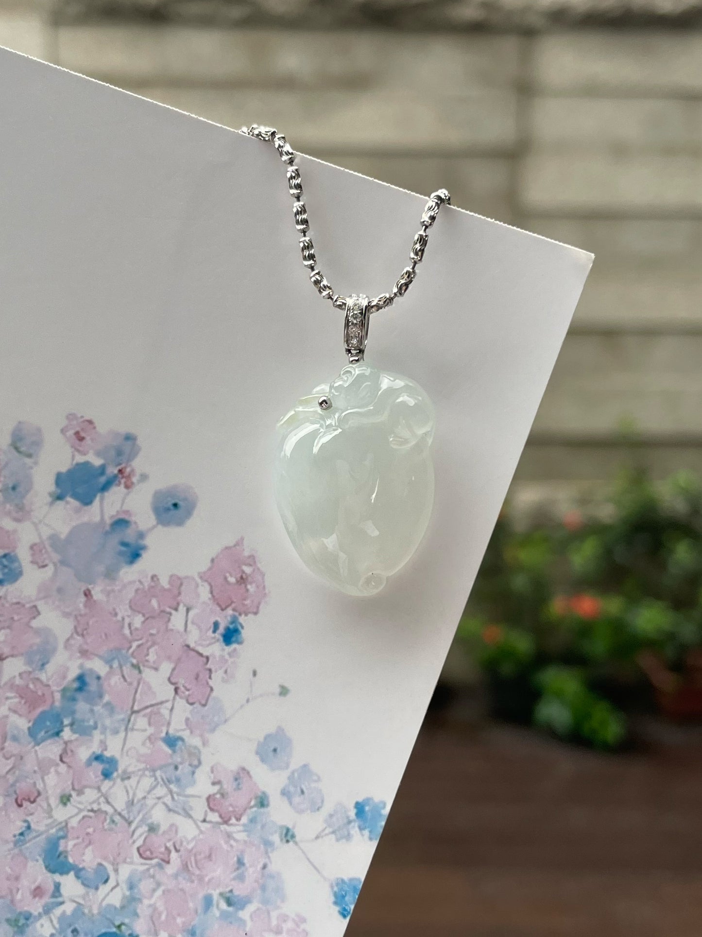 Icy Jade Pendant - 瑞猴献桃 (NJP101)