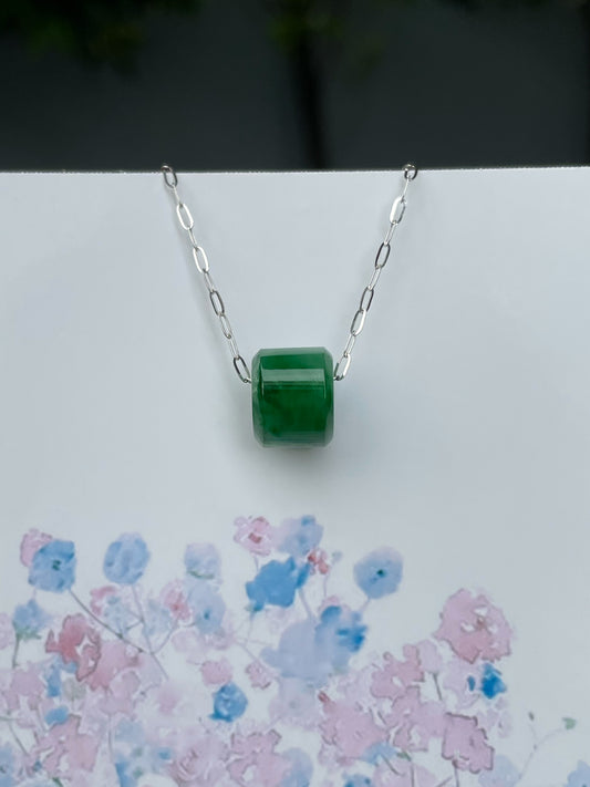 Green Jade Barrel Pendant - Lu Lu Tong 路路通 (NJP102)