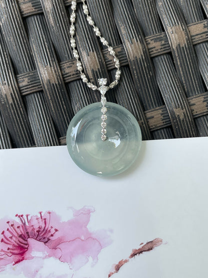 Icy Jadeite Safety Coin Pendant - 平安扣 (NJP107)