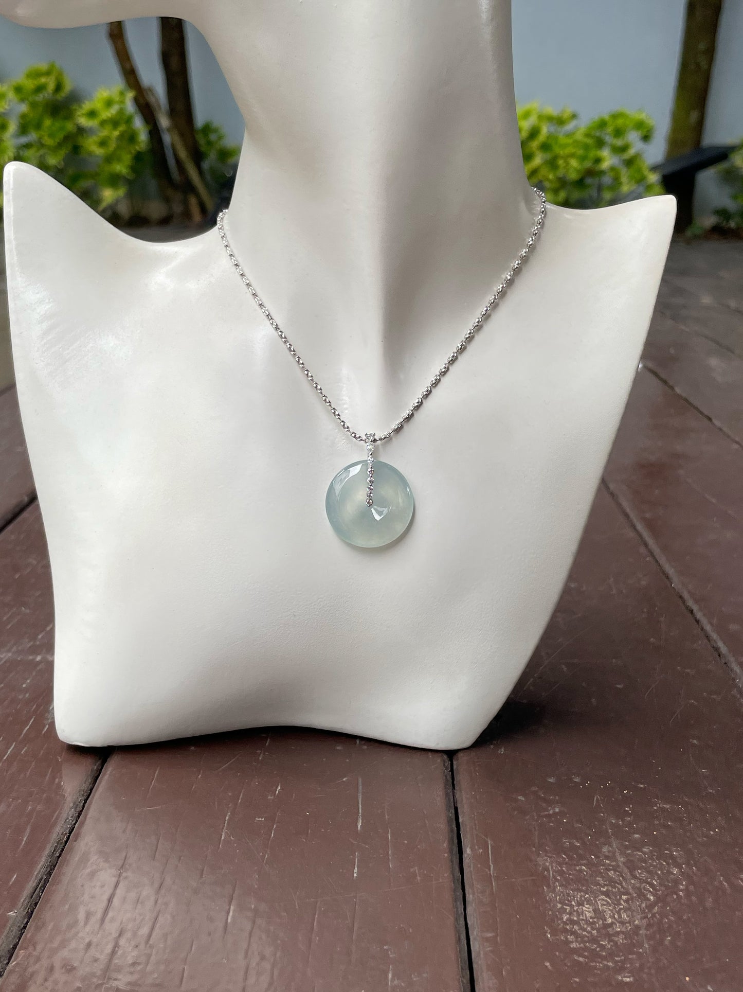 Icy Jadeite Safety Coin Pendant - 平安扣 (NJP107)