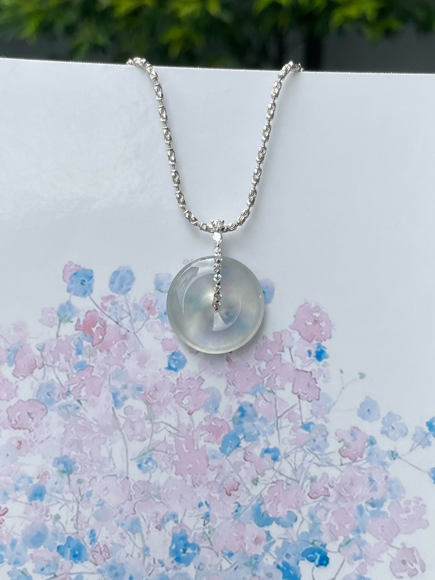Glassy Jadeite Safety Coin Pendant (NJP117)