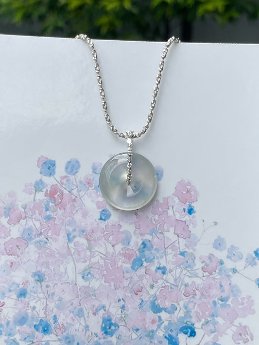 Glassy Jadeite Safety Coin Pendant (NJP117)