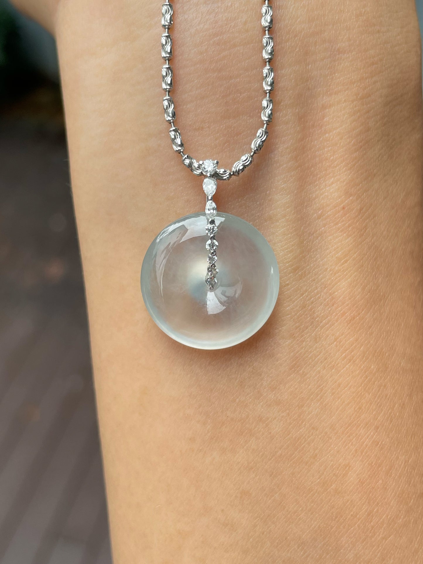 Glassy Jadeite Safety Coin Pendant (NJP117)