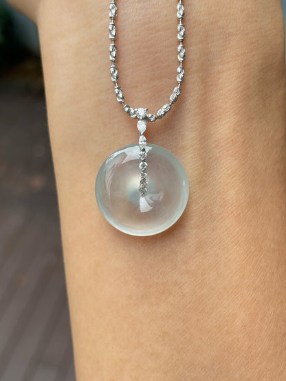 Glassy Jadeite Safety Coin Pendant (NJP117)