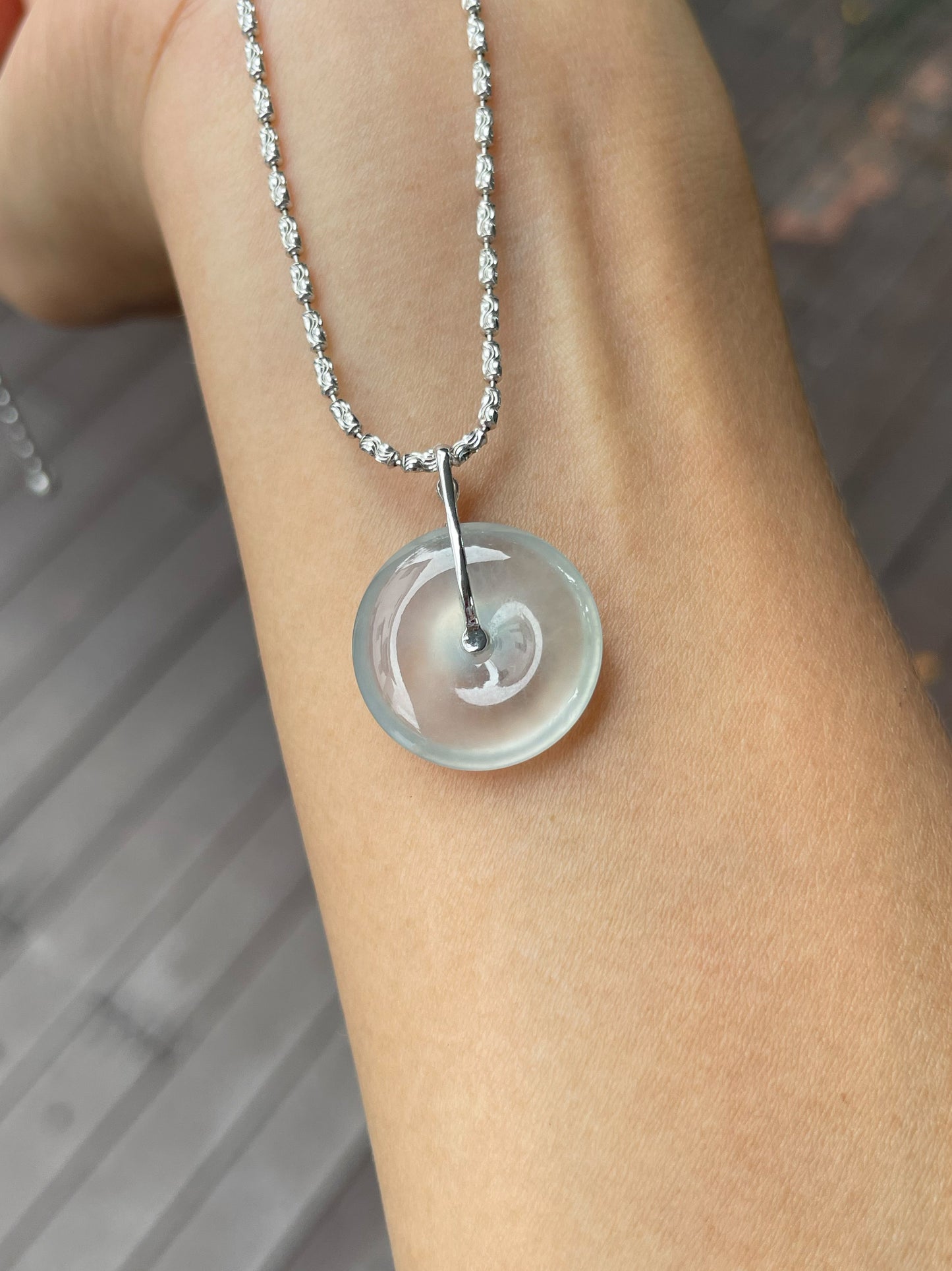 Glassy Jadeite Safety Coin Pendant (NJP117)