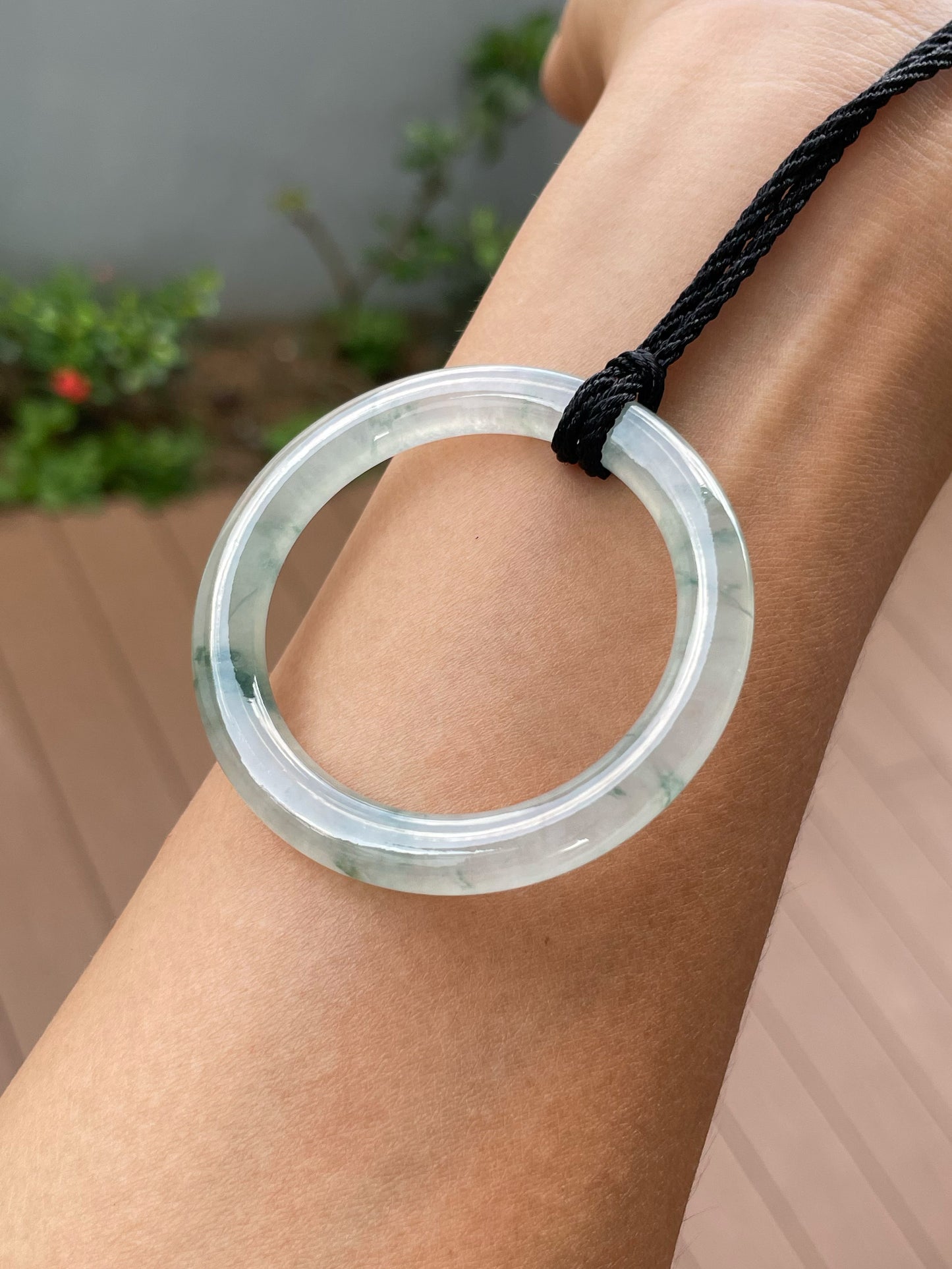 Icy Jadeite Pendant - Hoop (NJP178)