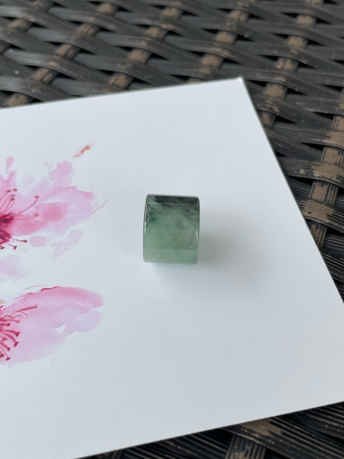 Black With Green Jade Barrel Pendant - Lu Lu Tong 路路通 (NJP181)