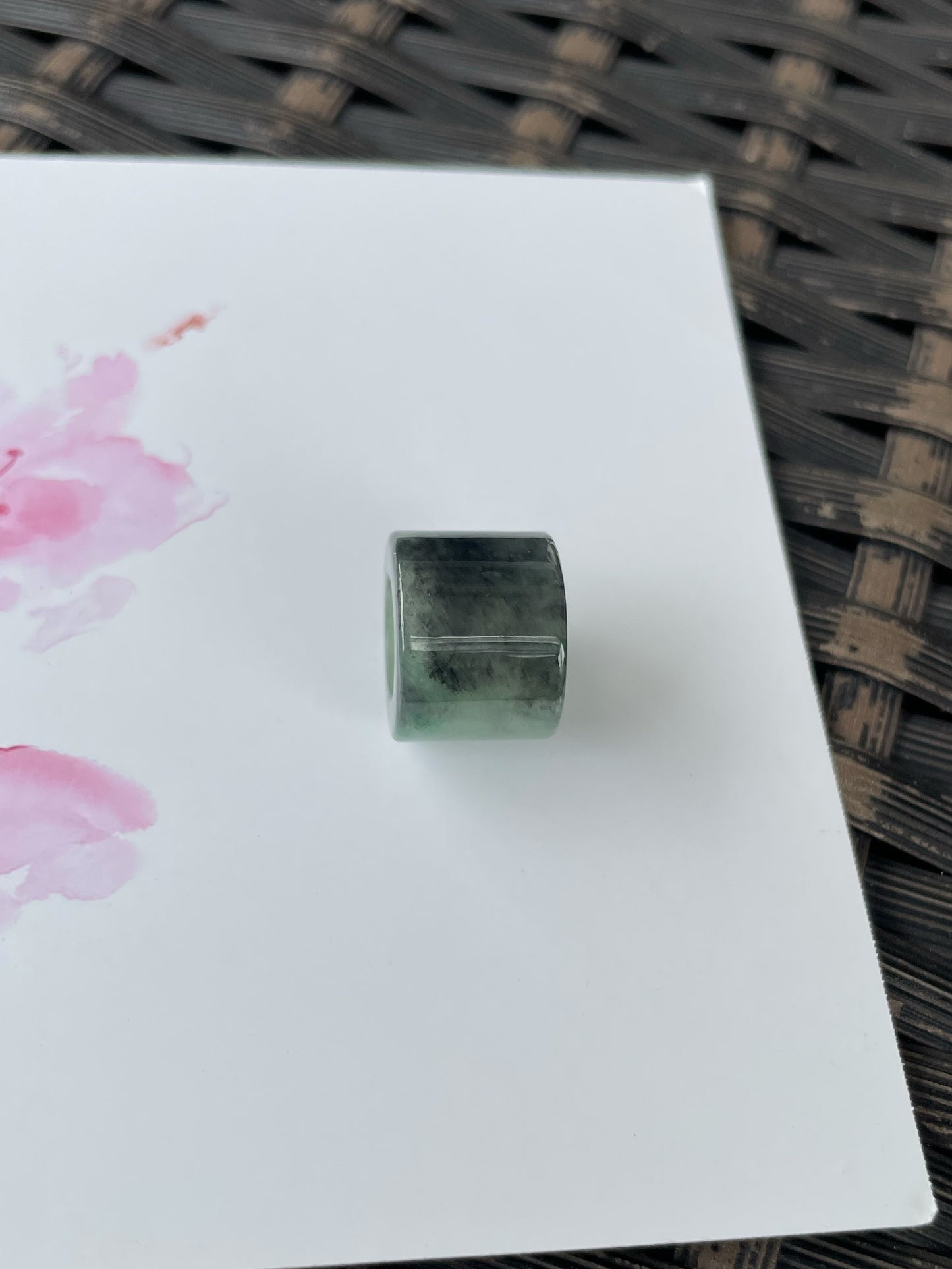 Black With Green Jade Barrel Pendant - Lu Lu Tong 路路通 (NJP181)