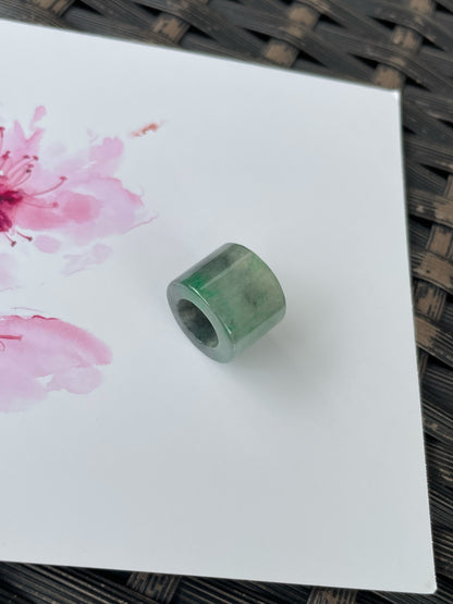 Black With Green Jade Barrel Pendant - Lu Lu Tong 路路通 (NJP181)