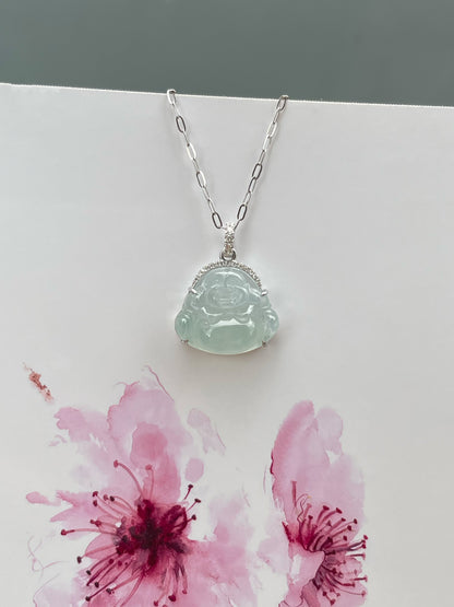 Icy Jade Pendant -  Laughing Buddha 笑佛 (NJP185)