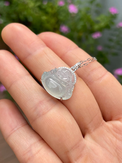 Icy Jade Pendant -  Laughing Buddha 笑佛 (NJP185)