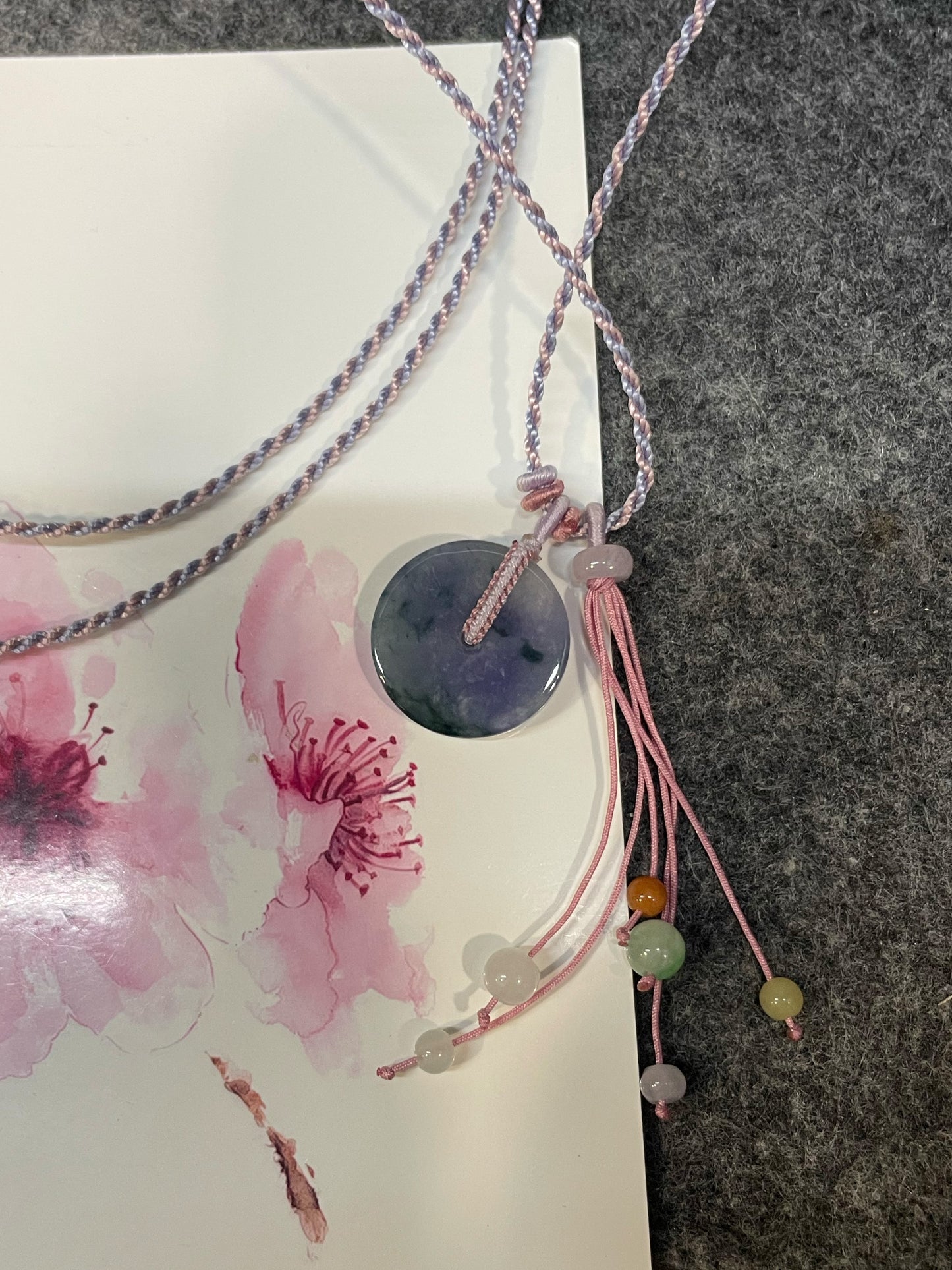 Lavender Jadeite Pendant - Safety Coin 平安扣 (NJP189)