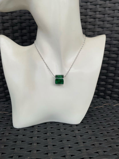 Green Jade Barrel Pendant - Lu Lu Tong 路路通 (NJP188)