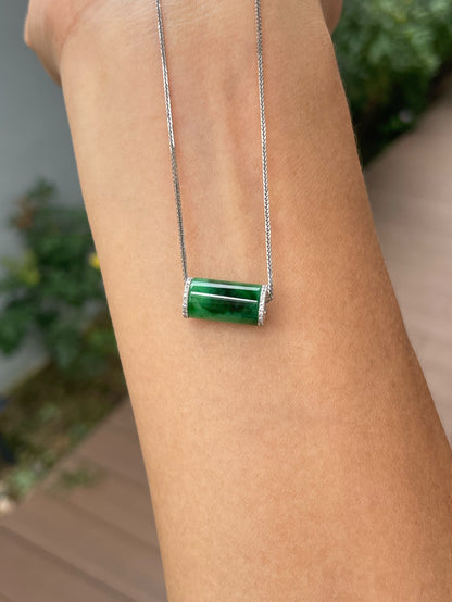 Green Jade Barrel Pendant - Lu Lu Tong 路路通 (NJP191)