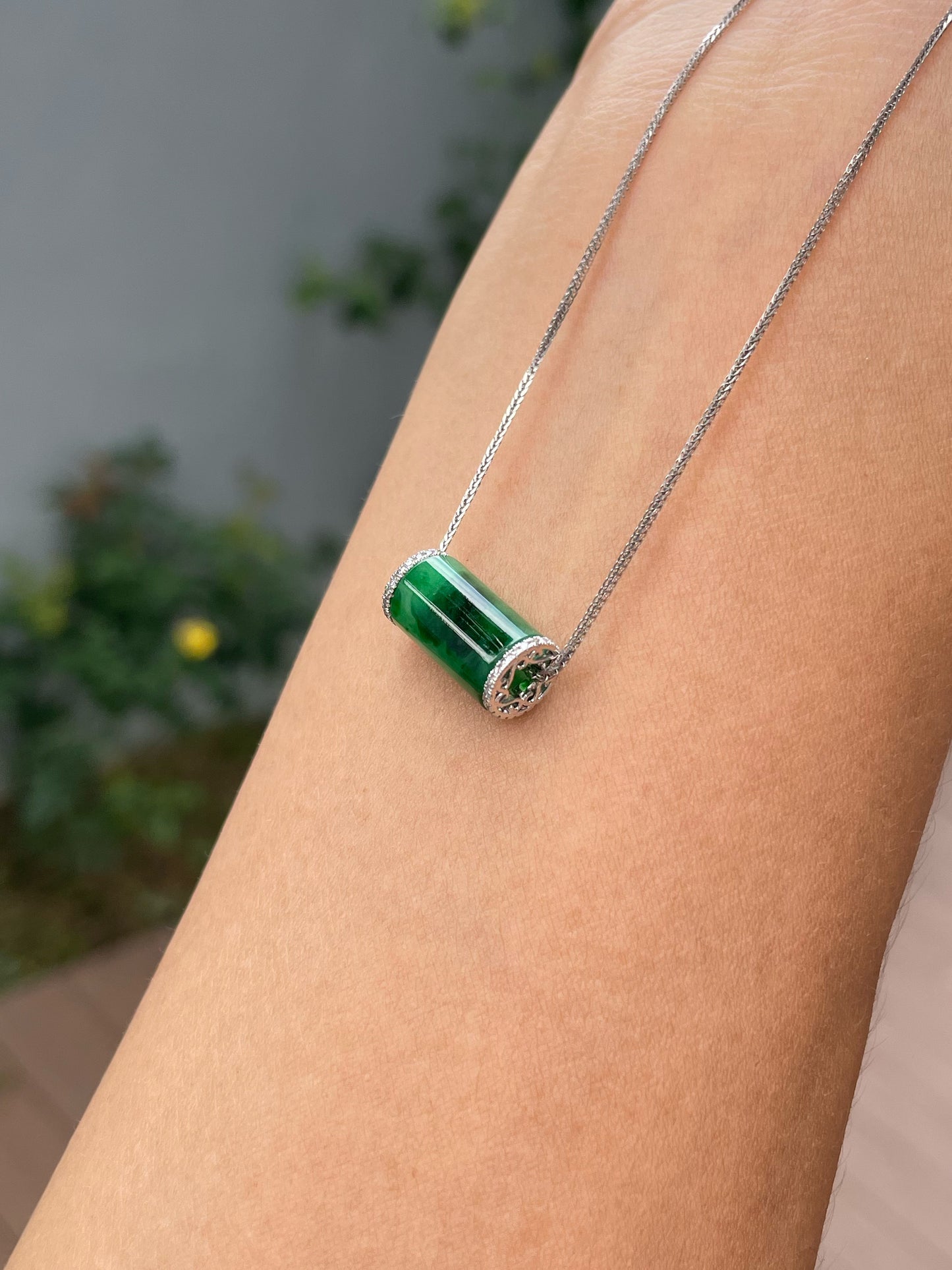 Green Jade Barrel Pendant - Lu Lu Tong 路路通 (NJP191)