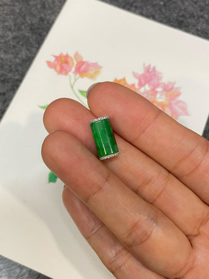 Green Jade Barrel Pendant - Lu Lu Tong 路路通 (NJP191)
