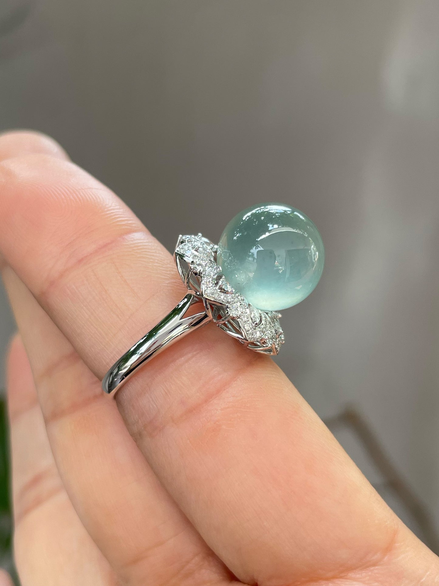 Icy Jade Ball Ring (NJR028)