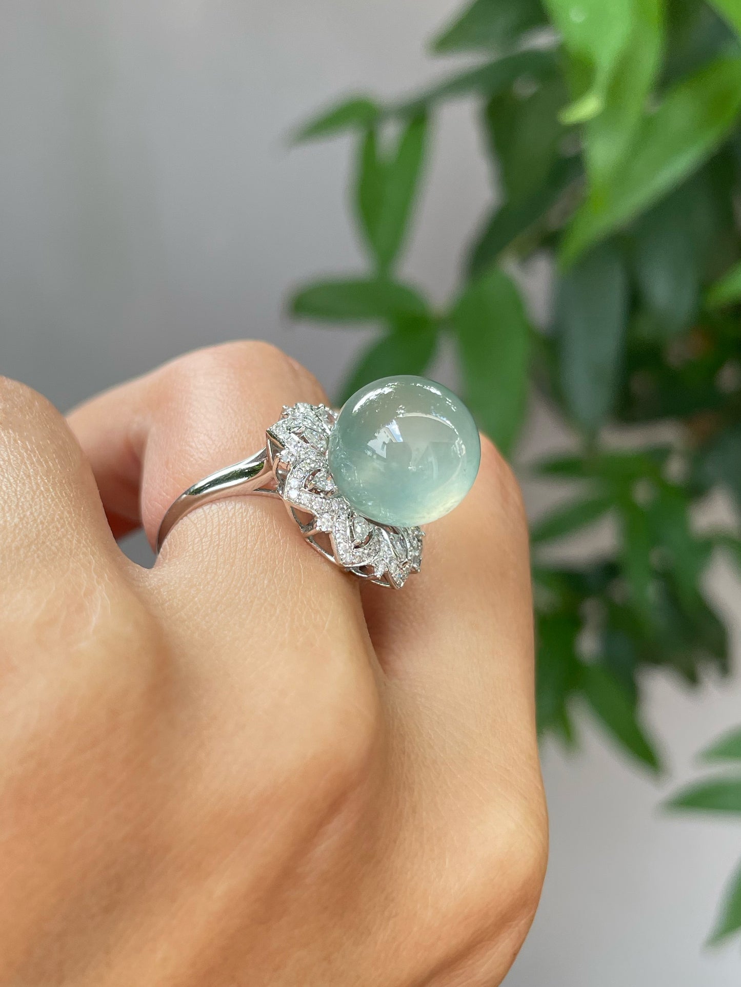 Icy Jade Ball Ring (NJR028)